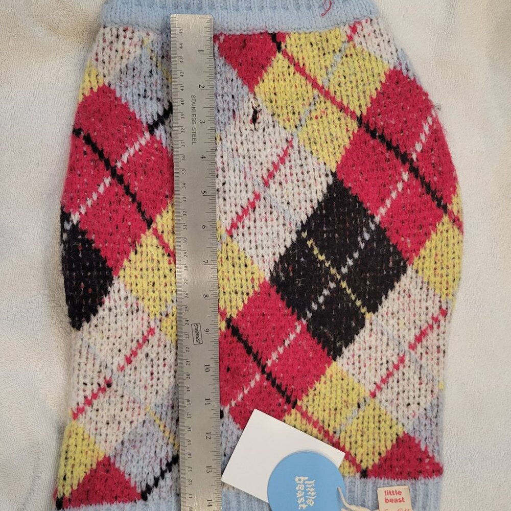 (NWT) Little Beast x Lisa Says Gah - Dog Sweater - Cirque Argyle (L) - Picture 8 of 9